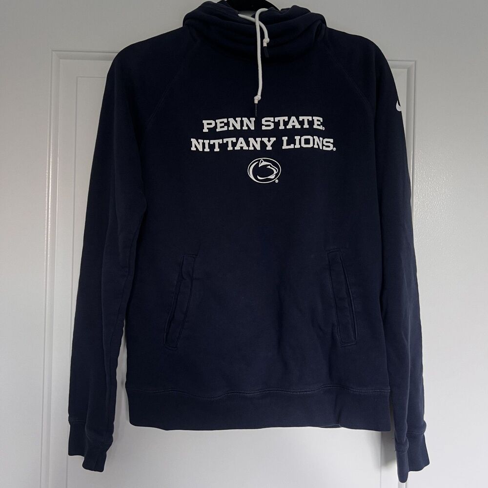 Nike Penn State Nittany Lions Hoodie - Navy Funnel Neck Sweatshirt - Womens L